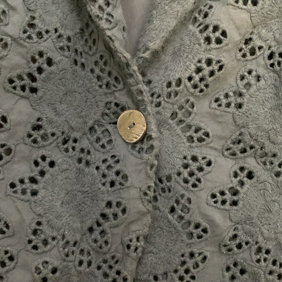 Sandro eyelet Women's Blue Lace Blazer - Picture 3 of 6